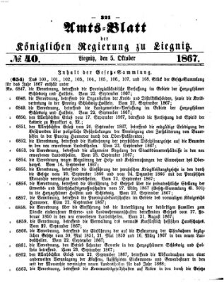 Amts-Blatt der Preußischen Regierung zu Liegnitz Samstag 5. Oktober 1867