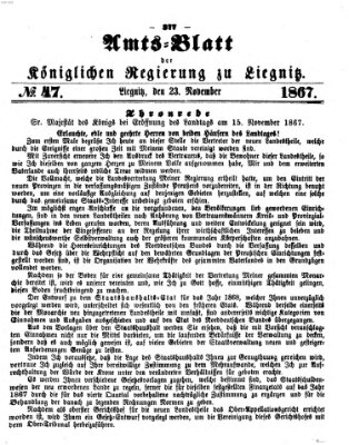 Amts-Blatt der Preußischen Regierung zu Liegnitz Samstag 23. November 1867