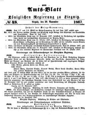 Amts-Blatt der Preußischen Regierung zu Liegnitz Samstag 30. November 1867