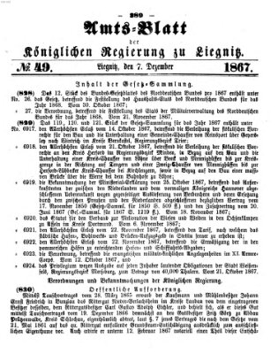 Amts-Blatt der Preußischen Regierung zu Liegnitz Samstag 7. Dezember 1867