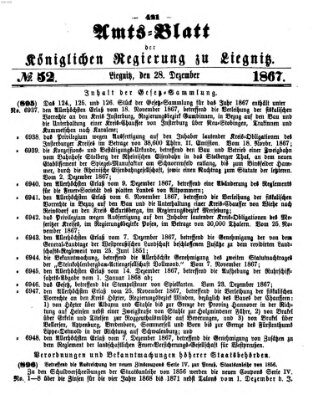 Amts-Blatt der Preußischen Regierung zu Liegnitz Samstag 28. Dezember 1867