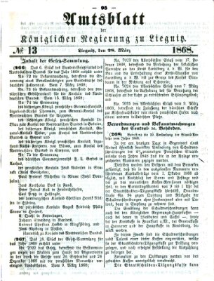 Amts-Blatt der Preußischen Regierung zu Liegnitz Samstag 28. März 1868