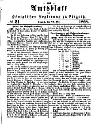 Amts-Blatt der Preußischen Regierung zu Liegnitz Donnerstag 28. Mai 1868