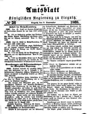 Amts-Blatt der Preußischen Regierung zu Liegnitz Samstag 5. September 1868