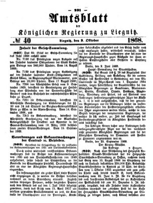 Amts-Blatt der Preußischen Regierung zu Liegnitz Samstag 3. Oktober 1868