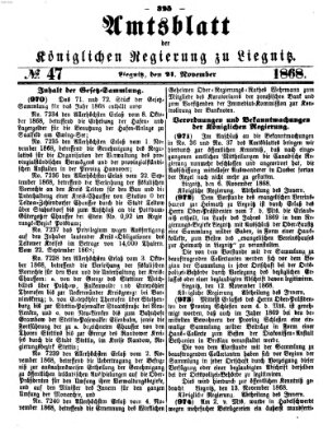 Amts-Blatt der Preußischen Regierung zu Liegnitz Samstag 21. November 1868