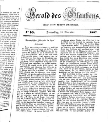 Herold des Glaubens Donnerstag 23. November 1837