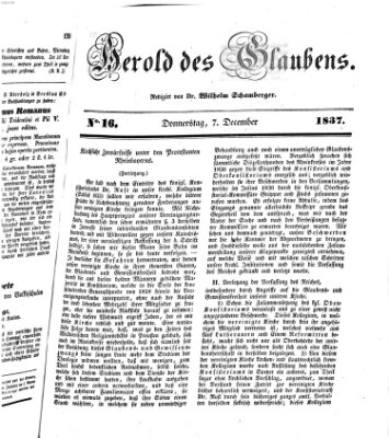 Herold des Glaubens Donnerstag 7. Dezember 1837