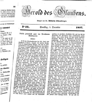 Herold des Glaubens Samstag 9. Dezember 1837