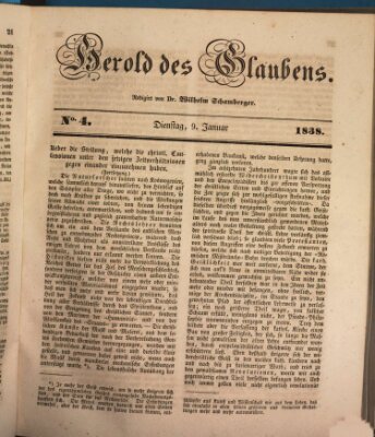 Herold des Glaubens Dienstag 9. Januar 1838