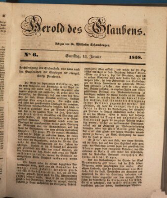 Herold des Glaubens Samstag 13. Januar 1838