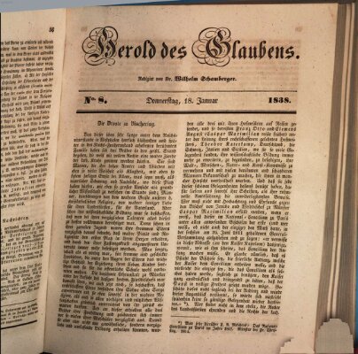 Herold des Glaubens Donnerstag 18. Januar 1838