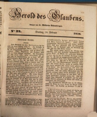 Herold des Glaubens Dienstag 20. Februar 1838