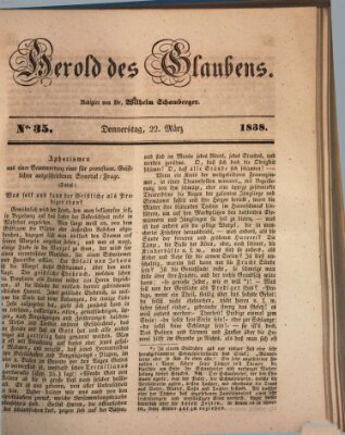 Herold des Glaubens Donnerstag 22. März 1838