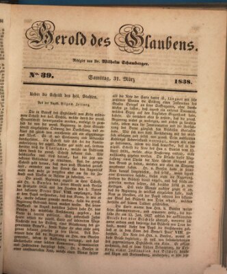 Herold des Glaubens Samstag 31. März 1838