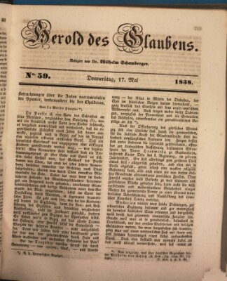 Herold des Glaubens Donnerstag 17. Mai 1838