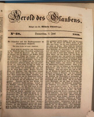 Herold des Glaubens Donnerstag 7. Juni 1838