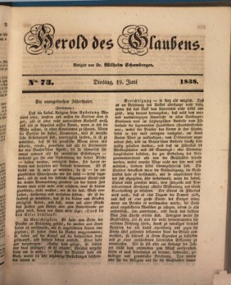 Herold des Glaubens Dienstag 19. Juni 1838