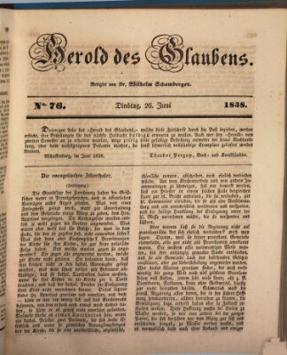 Herold des Glaubens Dienstag 26. Juni 1838