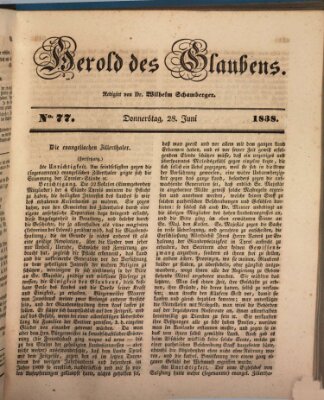 Herold des Glaubens Donnerstag 28. Juni 1838