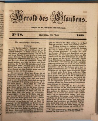 Herold des Glaubens Samstag 30. Juni 1838