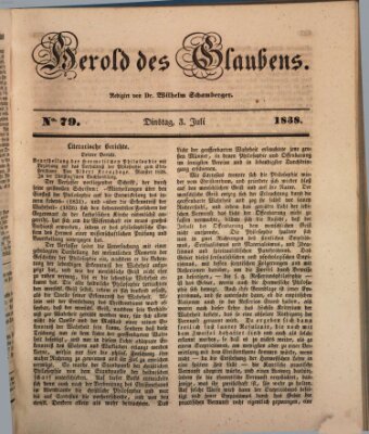 Herold des Glaubens Dienstag 3. Juli 1838