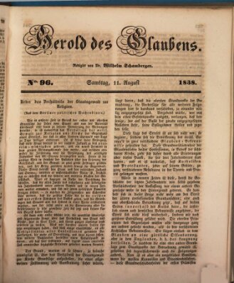 Herold des Glaubens Samstag 11. August 1838