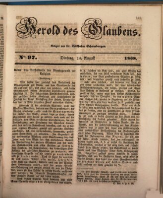 Herold des Glaubens Dienstag 14. August 1838