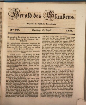 Herold des Glaubens Samstag 18. August 1838