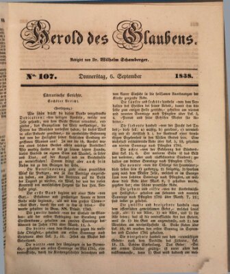 Herold des Glaubens Donnerstag 6. September 1838