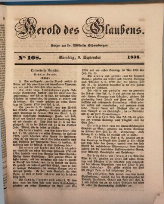 Herold des Glaubens Samstag 8. September 1838
