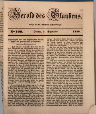 Herold des Glaubens Dienstag 11. September 1838