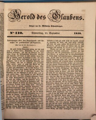 Herold des Glaubens Donnerstag 13. September 1838