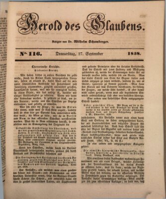 Herold des Glaubens Donnerstag 27. September 1838