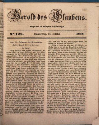 Herold des Glaubens Donnerstag 25. Oktober 1838