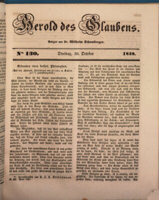 Herold des Glaubens Dienstag 30. Oktober 1838