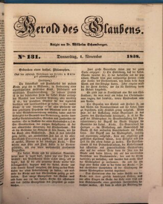 Herold des Glaubens Donnerstag 1. November 1838