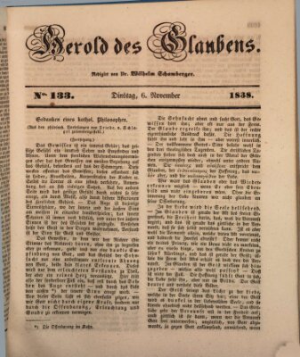 Herold des Glaubens Dienstag 6. November 1838