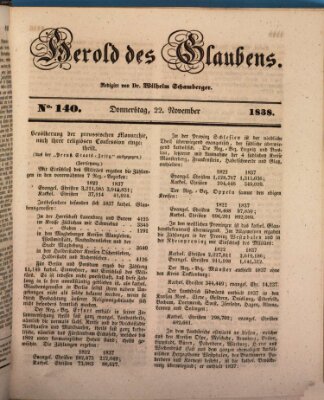 Herold des Glaubens Donnerstag 22. November 1838