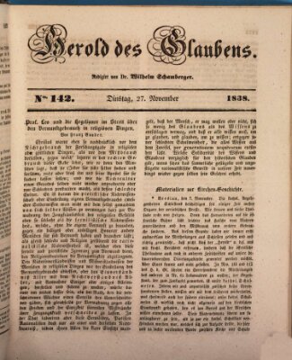 Herold des Glaubens Dienstag 27. November 1838