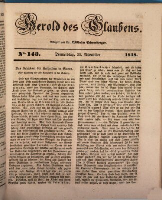 Herold des Glaubens Donnerstag 29. November 1838