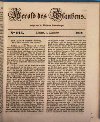 Herold des Glaubens Dienstag 4. Dezember 1838