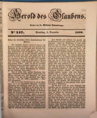 Herold des Glaubens Samstag 8. Dezember 1838