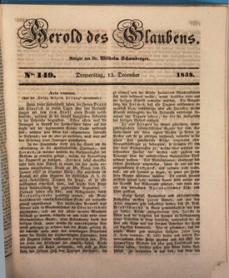 Herold des Glaubens Donnerstag 13. Dezember 1838