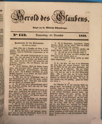 Herold des Glaubens Donnerstag 20. Dezember 1838