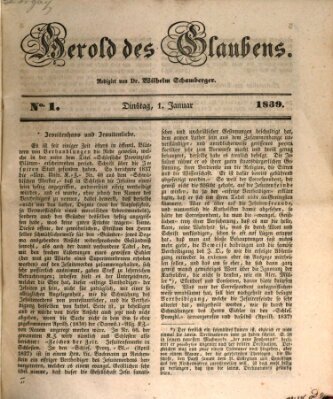 Herold des Glaubens Dienstag 1. Januar 1839