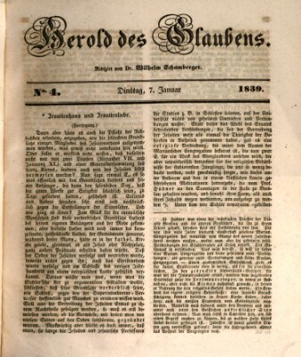 Herold des Glaubens Dienstag 8. Januar 1839