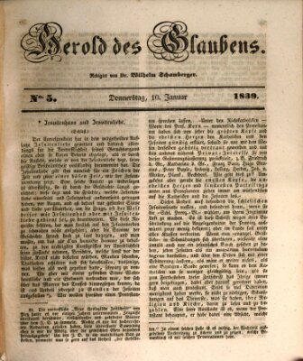 Herold des Glaubens Donnerstag 10. Januar 1839