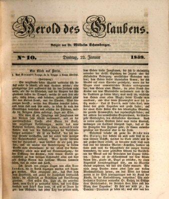 Herold des Glaubens Dienstag 22. Januar 1839