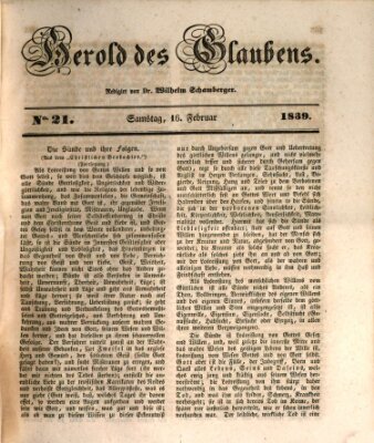 Herold des Glaubens Samstag 16. Februar 1839